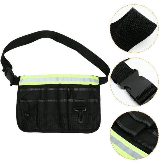 WRITWAA Reflective Construction Work Belt with Multiple Tool Storage Pouches for Outdoor and Industrial Use