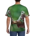 thumbnail image 3 of Bixox Men's Australian White Tree Frog Sitting on Branch Printed Short Sleeve Skinny Athletic T-Shirt, 3 of 6
