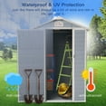 thumbnail image 4 of 6' x 4' Outdoor Resin Storage Shed, Backyard Plastic Sheds with Reinforced Floor, Lockable Door, Garage Patio Garden Storage Shed, Gray, 4 of 9