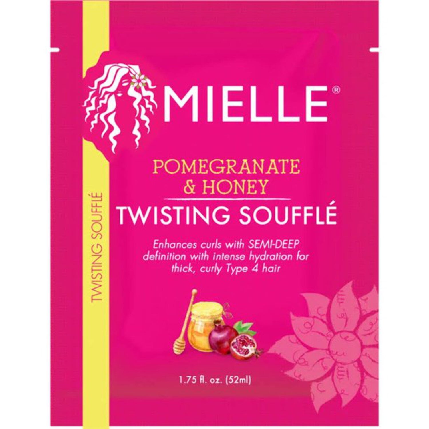 Mielle Pomegranate & Honey Twisting Souffle Packette, 1.75 oz, All Hair Types, Oil