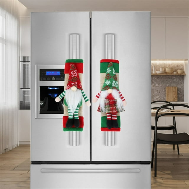 PEONAVET Door Handle Cover Handle Sticker Christmas Refrigerator Door Handle Protector Christmas Home Decoration Kitchen Appliance Decoration Set