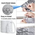 thumbnail image 5 of Christmas Snowman Shower Curtain, Cute Snowman Balls Snowflake in Grey Winter Snow Forest Decorative Shower Curtain Set, Xmas Holiday Gray Shower Curtain 12 Hooks Included Polyester 72"X72"Inch, 5 of 6