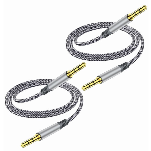 Cable auxiliar trenzado de nailon Henrety de 3,5 mm (3,3 pies + 6,5 pies)