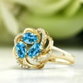 thumbnail image 4 of Gem Stone King 18K Yellow Gold Plated Silver Swiss Blue Topaz Ring for Women (1.87 Cttw, Oval 6X4MM, Gemstone November Birthstone, Available in Size 5, 6, 7, 8, 9), 4 of 4
