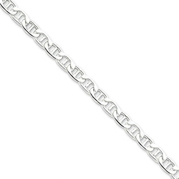 Sterling Silver 7in 7mm Hollow Anchor Chain Bracelet