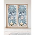 thumbnail image 2 of Window Privacy Film Teal Coastal Shell Stained Glass Window Film Decorative Sun Block Window Cover Summer Nautical Ocean Starfish Coral Window Clings Static Adhesive Sticker for Bathroom 23.6"x59", 2 of 7