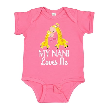 

Inktastic My Nani Loves Me Giraffe Gift Baby Boy or Baby Girl Bodysuit