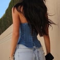 thumbnail image 5 of Xijirk Shapewear for Women,Womens Denim Corset Shapewear Adjustable Straps Design Street Style Tank Top Look Waist Trainer Corset for Casual Wear and Tummy Control,Blue,L, 5 of 9