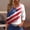 01-Red, variant on Women's Independence Day Sweaters, Button 3/4 Sleeve Flag Printed Tops for Women, Spring Oversized Light Fit Blouses