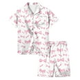 thumbnail image 1 of Pyjamas en Satin pour Garçons Imprimé Manches Courtes Ensemble de Pyjamas Mode Filles Taille 8-9 Ans Garçons Filles Mode, 1 of 4