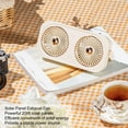 thumbnail image 3 of Solar Panel Fan Kit, High Speed Airflow Dual Fan Air Extractor Mini Ventilator For Pet Houses Air Cooling Outdoor Toilets, 3 of 8