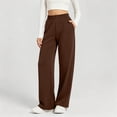 thumbnail image 7 of Chiccall Women's Solid Wide Leg Sweatpants Elastic Tiered Drawstring Waist Casual Long Jogger Trousers, 7 of 7