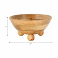 thumbnail image 5 of Mango Wood Decorative Bowl with Ball Feet - Handmade Rustic Wooden Centerpiece for Home & Office - Round Display Bowl - Brown - 6" Brown, 5 of 11