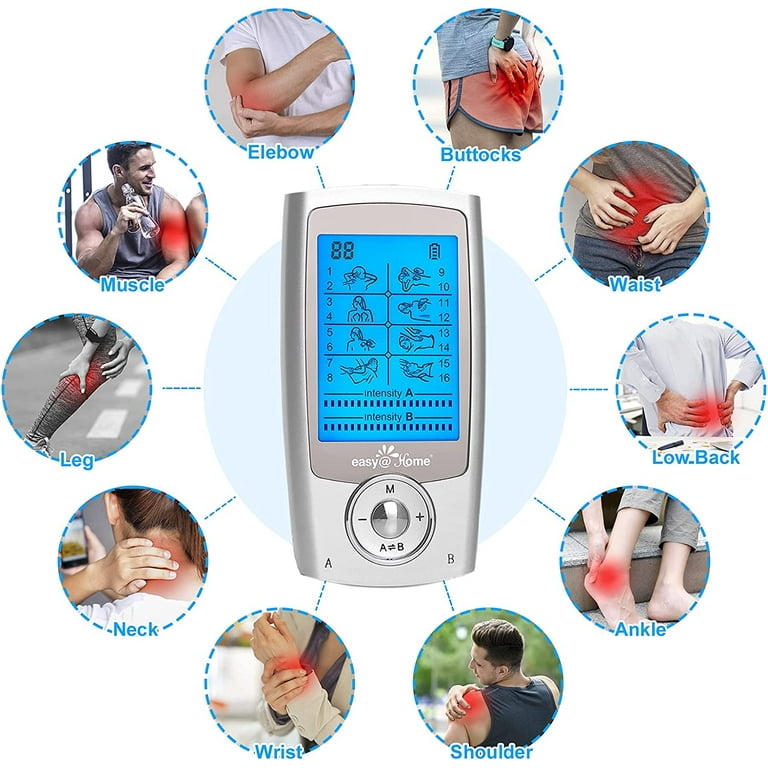  TENS Unit Muscle Stimulator, Easy@Home Electronic Pulse  Massager,EMS TENS Machine,Pain Relief therapy Pain Management  Device,Backlit LCD Display, OTC Home Use - FSA Eligible Handheld , EHE010 :  Health & Household