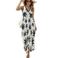 thumbnail image 2 of Weed Pattern Dress Summer Street Style Bohemia Long Dresses Female Sleeveless Printed Maxi Dress, 2 of 9