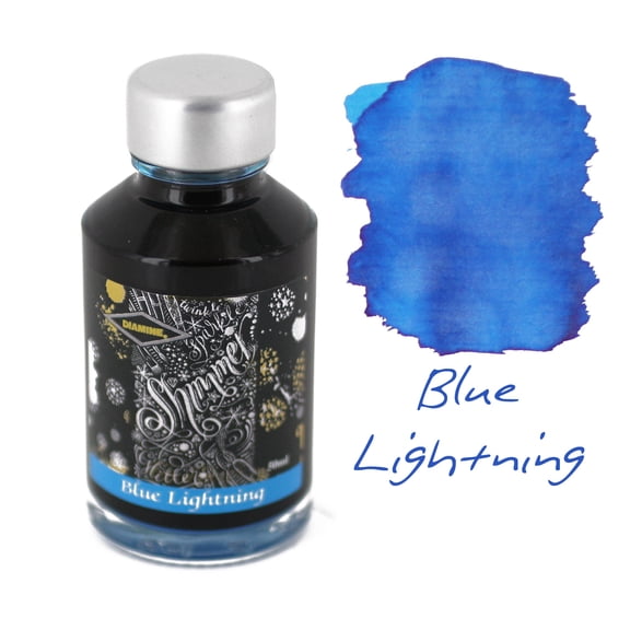 Diamine Bottled Ink 50ml Blue Lightning (Silver)