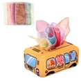 thumbnail image 2 of Caja de pañuelos para bebé, cajón de autobús, toalla de mano, tejido sedoso, tejido arrugado, tirador ocupado estilo A, 2 of 8