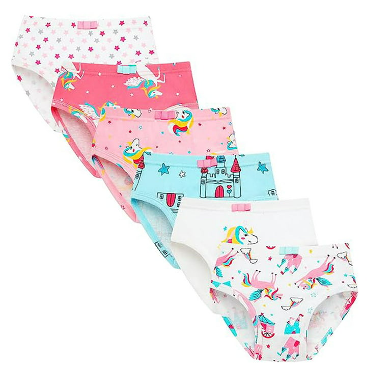SYNPOS Girls Underwear 100% Cotton Underwear for Girls Breathable Toddler Girl  Underwear Comfort Baby Girls Panties Training Pants 6 Pack 