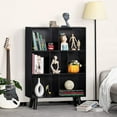 KEERDAO Black Bookshelf,3 Tier Modern Bookcase with Legs,Bookshelves