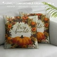 thumbnail image 3 of BCIIG  &nbsp;Autumn Harvest&nbsp;Wreath Blessing Pillow Covers   Pumpkin Kisses &amp; Harvest Wishes Quote Throw Pillow Case Cushion Cover   Thanksgiving Gift Decor Home Couch (F-Wreath) 20x20in, 3 of 5
