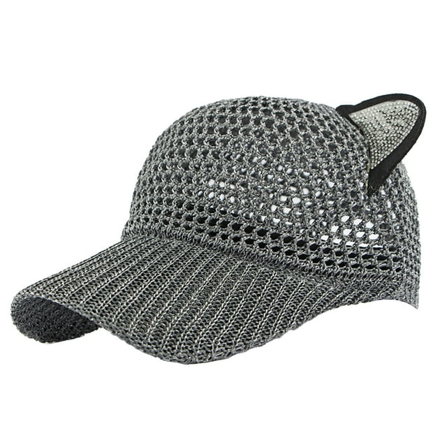Cute Polyester Mesh Knitted Baseball Cap Breathable Sun Hat