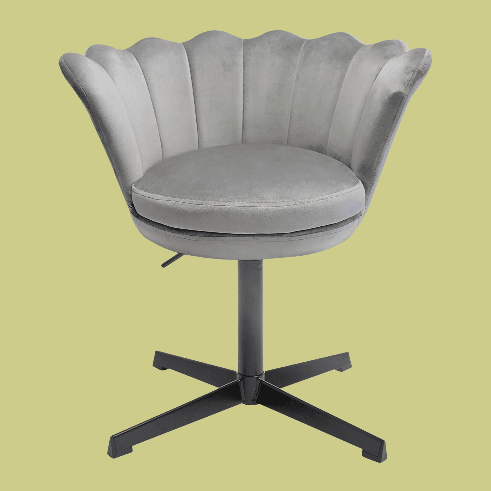 Impressions Vanity Melissa Swivel Modern Makeup Chair, 360 Degree Swivel Desk Chairs (Gray Velvet)