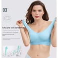thumbnail image 5 of Women Front Cross Side Buckle Lace Wireless Seamless Sports Bra，Rose Red L, 5 of 10