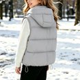 thumbnail image 5 of Xdegoge Girls Puffer Vest Zip Up Sleeveless Lightweight Warm Padded Hooded Jacket Fall Winter Drawstring Hem Fashion Outerwear with Pockets, 5 of 9
