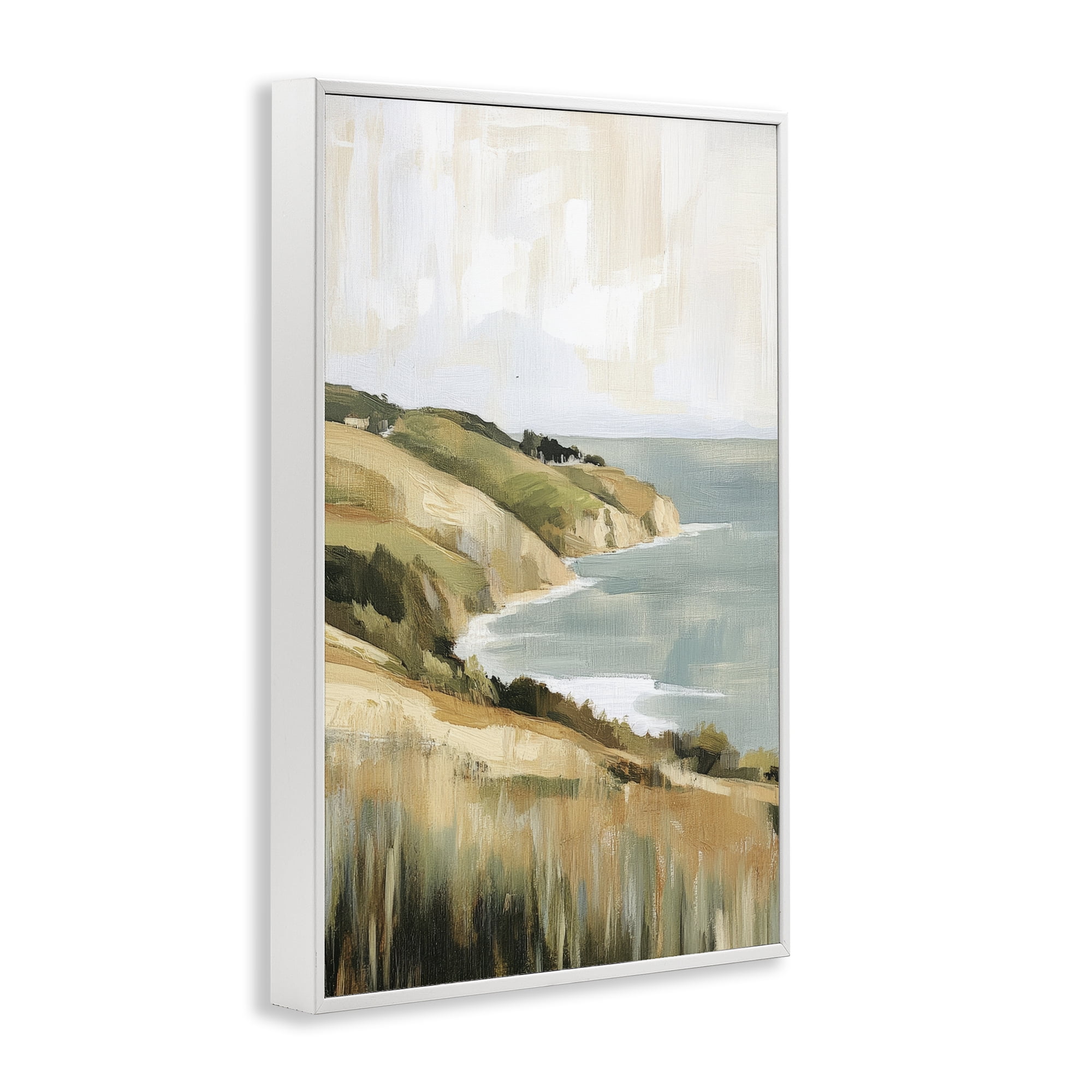 Stupell Industries Serene Cliff in Morning Light White Framed Giclee Art, design by Petal Prints Design