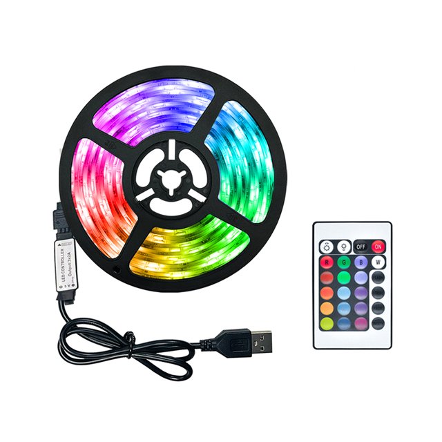 Tira de luz USB RGB Tablero desnudo Lámpara de cinta Control remoto Retroiluminación (5m) Lamparas Tmvgtek Para estrenar