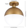 thumbnail image 3 of Henn&Hart 9,75 "W Métal Semi Flush Mount Light en Finition Laiton Antique, 3 of 8