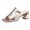 Rose Gold, variant on High Heeled for Women Square Toe Chunky Block Heels Sandals Dress Shoes Ladies Slip on Slides Sandal Women's Summer Chunky Heels Square Head Sequined Flip-flops Sandals