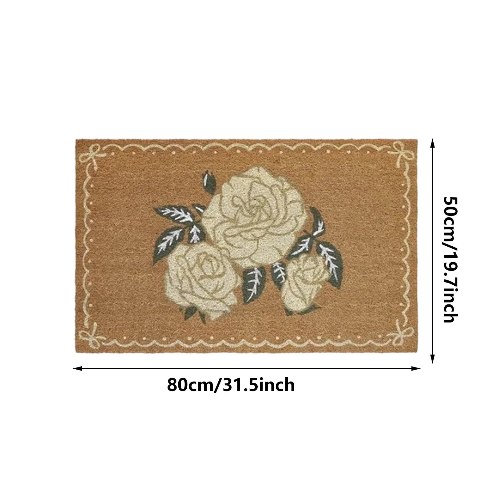 Bxaolu Welcome Doormat Outdoor Indoor Entrance Floral Door Mat Non Slip Entryway Front Back Door Floor Mat Inside Outside Washable Carpet Mat for Patio Hallway Porch, 19.6"x31.5"