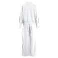 thumbnail image 4 of vigerkar Women 2 Piece Lounge Set Vneck Sweatshirt High Waist Sweatpants Suit Matching Sweatsuit (White, XXL), 4 of 5
