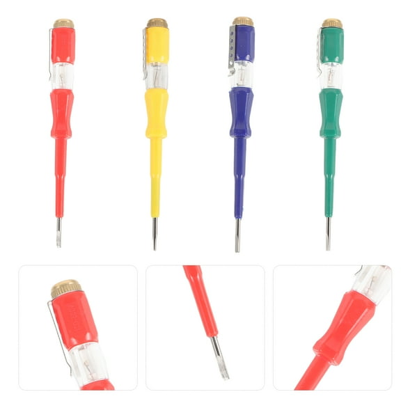GOOHOCHY 4 Pcs Electric Tester Tool Electrical Tester Pen 14x1.5cm