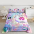 thumbnail image 2 of Manfei Teen Musical Note Full Size Comforter Sets, Princess Butterfly Bedding Comforter Set, Dreamy Mystic Galaxy Reversible Bedding Sets, Ultra Soft Home Decor, 3 Pieces, 2 of 8
