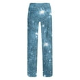 thumbnail image 4 of ClodeEU Womens Sequin Wide Leg Pants,Elastic Waisted Sparkly Glitter Pant For Party Blue,Womens Plus M, 4 of 5
