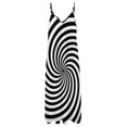 thumbnail image 5 of Black And White Op-Art Spiral Sleeveless Dress womens clothing dress, 5 of 6