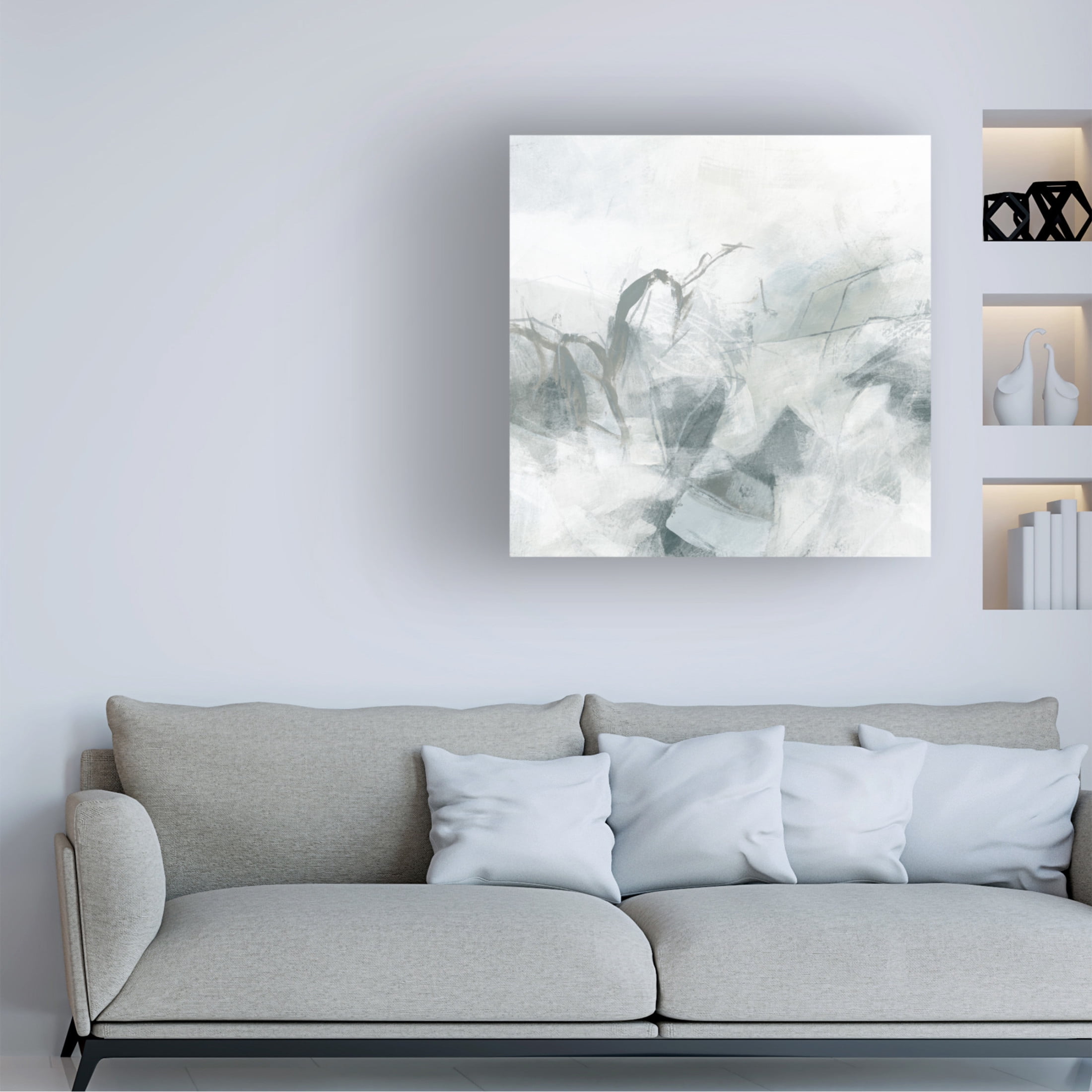 Canvas Wall Art - June Erica Vess 'Stone Mist I' Wall Art for Living Room, Bedroom, or Office Décor by Trademark Fine Art - 18 x 18 Inches