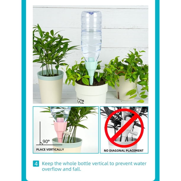 Lot De 4 Systèmes D'Arrosage Automatique Goutte-à-Goutte – Distributeur D'Eau Plantes Intérieur & Extérieur – Vacances, Jardin, Balcon, Pots
