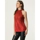 thumbnail image 4 of Sparkle sin mangas halter top para mujer fiesta club cóctel chaleco camisa tanque camisola top Rojo XS, 4 of 6