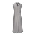 thumbnail image 4 of Vestido informal para mujer: largo con botones, cuello elegante, cómodo para el verano, lavable a máquina, 4 of 4