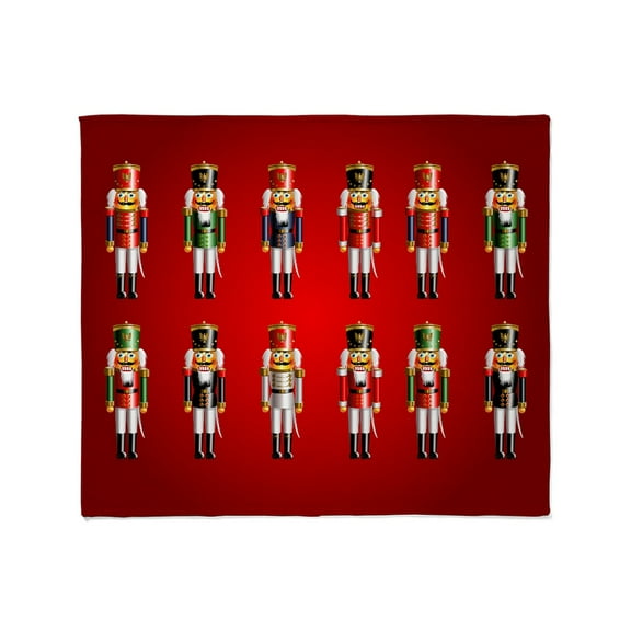 CafePress - Nutty Nutcracker Toy Soldiers Throw Blanket - Soft Fleece Throw Blanket, 50"x60" for All Ages