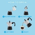 thumbnail image 2 of Cafetera GROSCHE Milano Moka Pot 3 tazas Tuxedo, 2 of 8