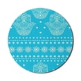 thumbnail image 1 of Hamsa Mouse Pad for Computers, Theme Hamsa Hands Geometric and Floral Pattern Evil Eye Protection, Round Non-Slip Thick Rubber Modern Gaming Mousepad, 8" Round, Blue, by Ambesonne, 1 of 2
