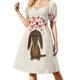 thumbnail image 1 of Vestido de noche para mujer, de manga corta, con diseño de perro salchicha de pelo largo color chocolate y corazones de San Valentín., 1 of 7