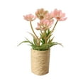 thumbnail image 1 of Adorno de bonsái en miniatura a escala 1/12, simulación de flores en macetas en miniatura Rosa, 1 of 9