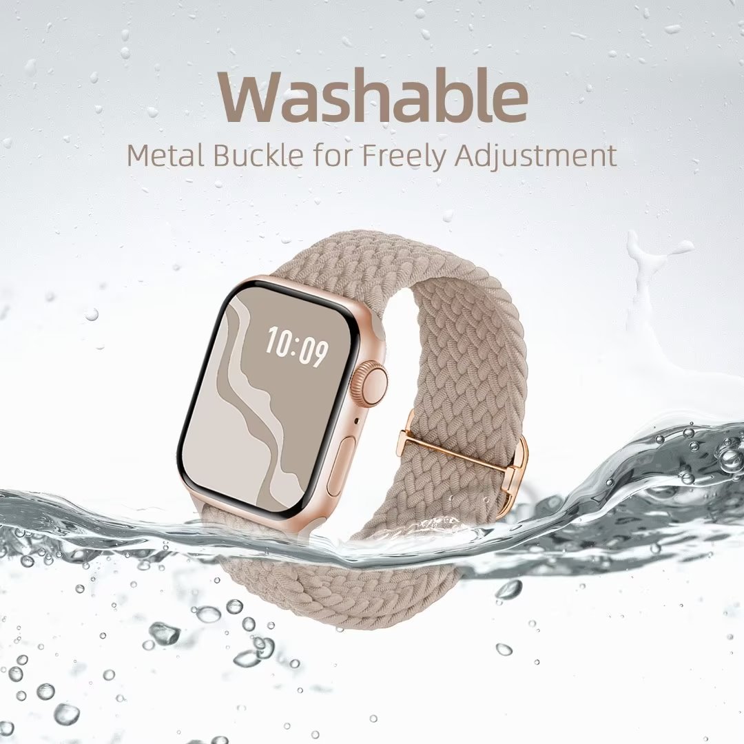 Recoppa Braided Solo Loop Apple Watch Band, Starlight photo 6