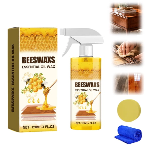 Beeswax Spray, Beeswax Essential Oil Wax, Beeswax Wood Polish, Bees Wax Furniture Polish and Cleaner, Furniture Polish for Wood Surfaces(1)
