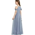 thumbnail image 3 of Drtj Girls A-Line Maxi Dress Junior Bridesmaid Flower Girl Dresses Off-Shoulder Chiffon Dress for Wedding Pageant, 3 of 6